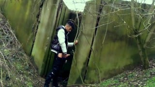 Autumn jerk off under the bridge – from soft cock till cum