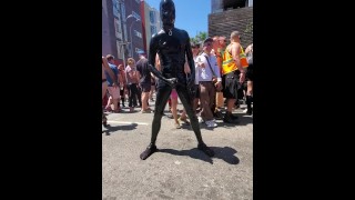 Hear me cum in public in latex at Dore Alley Fair 2019 (Folsom)
