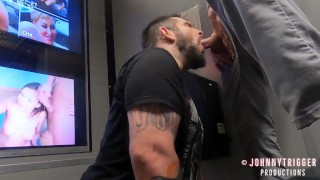 Sucking my buddy off at adult arcade