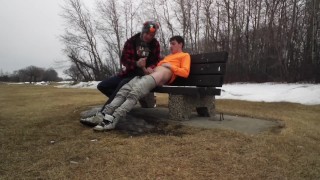 Almost caught sucking dick in public